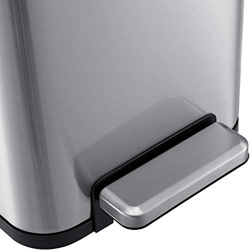 Caneca de basura rectangular acero inoxidable 12 gal miniatura 4
