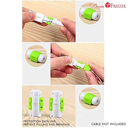 Image of Brain Freezer Data Cable Protector Cover for USB Charger Cable Cord (Multicolour) - Pack of 30