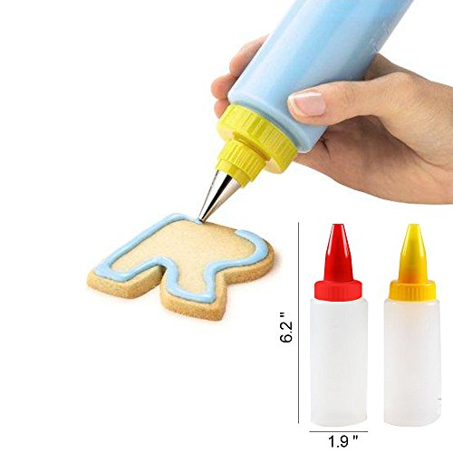 LOHOME Dessert Cookie Cupcake Squeeze Bottles Icing Piping Bottle Kit DIY Spatula Cake Baking Tool