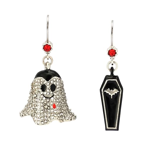 Betsey Johnson Women's Halloween Vampire & Coffin Mismatch Earrings
