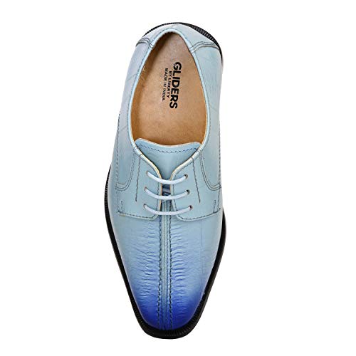 Libertyzeno Boys Eel Print Genuine Leather Kids Dress Shoes 1005 Blue 7 Big Kid #TOP4