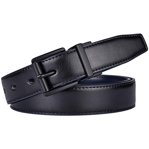 Image of Beltox Men's Belt Dress Casual Reversible Leather 1.1 inch w Roller Buckle Rotated