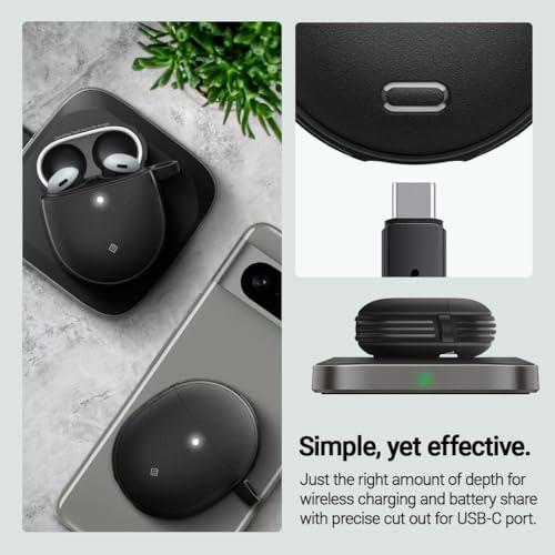 Image of CASEOLOGY by Spigen Vault Case Cover Compatible with Google Pixel Buds Pro 2 / Pixel Buds Pro 1 (TPU | Matte Black)