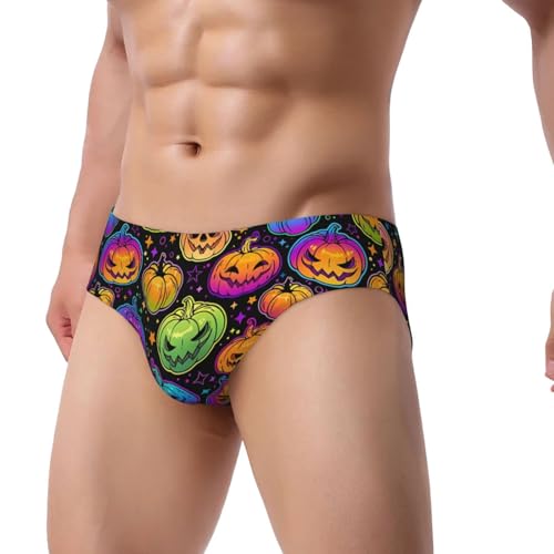 Halloween Pumpkin Orange Black Stripes Men's Briefs Triangle Underwear Comfortable Breathable Man Panties2