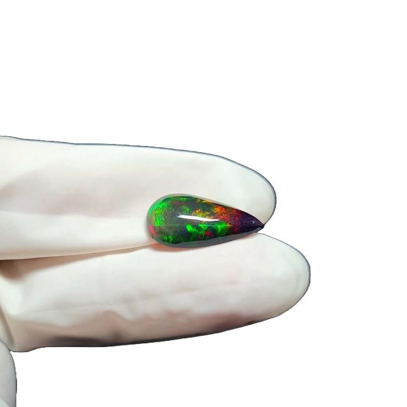 Opale Noire Naturelle Cabochon AAA+ 12x9 Mm - Pierre Précieuse D'Éthiopie