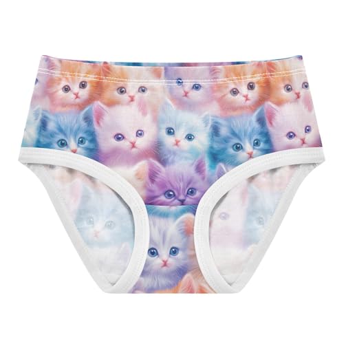 Girls Underwear Soft Cotton Colorful Cats Kids Panties in Sizes 2/3t, 4t, 5t, 6 and 8