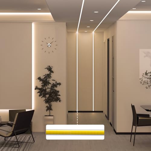 Image of BTF-LIGHTING FCOB Thin 5mm Width COB LED Strip, UL Listed Natural White 4000K Narrow Uniform Light, 16.4FT DC24V CRI 90+ Flexible LED Tape Light for Home Indoor DIY Lighting(No Adapter or Controller)