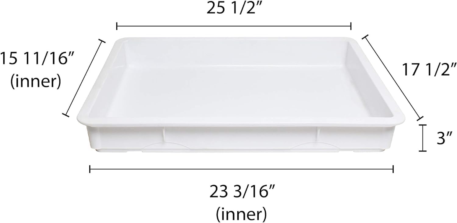 TrueCraftware-18" x 26" x 3" Pizza Dough Proofing Box White Color- Pizza Proofing Dough Pan Dough Proofing Box Tray Box Dough Proofing Containers for Home Kitchen Restaurants