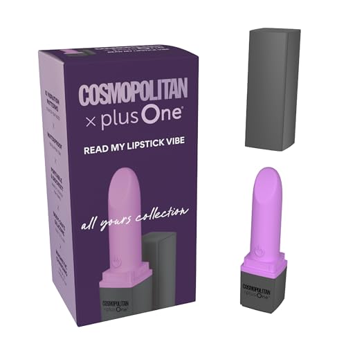 Cosmopolitan x plusOne Read My Lipstick Vibe Mini Bullet Vibrator – G Spot Vibrators Adult Sex Toys for Women Clitoral Stimulator with 10 Vibration Settings, Waterproof, Discreet Lipstick Massager