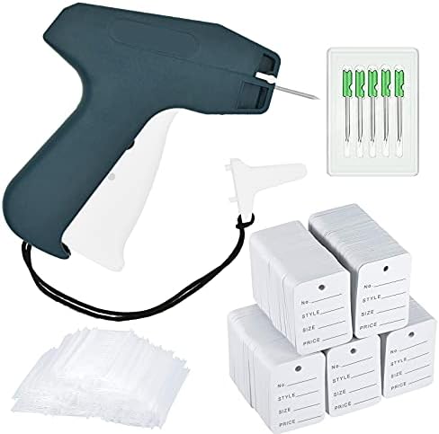2006 PcsTagging Gun Kit Including Liumai Tag Gun, 5 Steel Needles, 1600 Clear Barbs Fasteners, 400 Pieces Clothing Price Label (Gray-Blue)