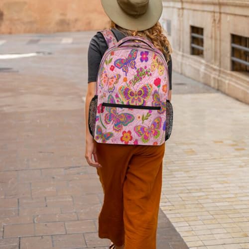 Mochila escolar de mariposas para ordenador portátil de 15.6 pulgadas de estudiantes y adolescentes 6