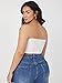Floerns Women's Plus Size Solid Strapless Bandeau Tops Basic Crop Tube Tops White 4XL