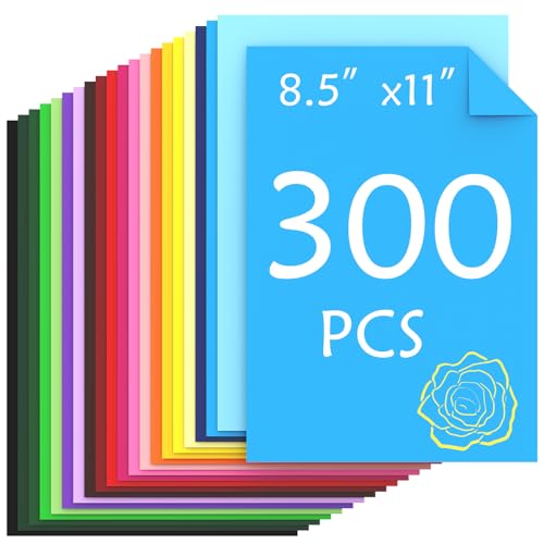 Ftumertly 300 Sheets Colored Cardstock 8.5 x 11 Assorted, Cardstock Colored Paper 180gsm/65 lb Card Stock Paper Construction Paper for Card Making, Crafting, Scrapbooking, Decors, Christmas DIY Crafts