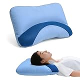 COZYNOVA枕 首が痛くならない まくら【抗菌防臭加工】[マイクロビーズマイクロわたの混合素材] 安眠枕 肩・首サポート 通気性 横向き寝 仰向け寝 快眠枕 低め 軽量 プレゼント ブルー