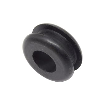 Pkg of 6 - Black Buna-N Rubber Push-in Mil-Spec Grommet - Inner Diameter 1/2", Outer Diameter 1 1/16", Fits Panel Hole 13/16", Fits Panel Thickness 1/4"