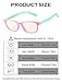 DeBuff Kids Blue Light Blocking Glasses Square Nerd Soft Eyeglasses Frame, UV400 Protection (Pink/Green)