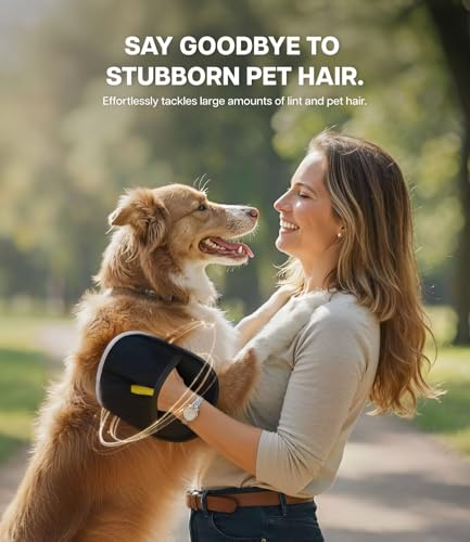 Image of CutiePaw Reusable Pet Hair Remover Glove | Electrostatic Reusable Grooming Brush for Dogs & Cats | Mitt Cleaning Glove| Hair Removal for Couch, Clothes, Car, Carpet, Bed & Furniture (Pack of 2 Gloves)