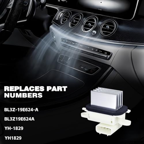 Image of BL3Z19E624A HVAC Blower Motor Resistor for Ford F150 2009-2014 | Fit for Ford Expedition 2009 2010 2011 2012 2013 2014 2015 2016 2017, Lincoln Navigator, Replace YH1829 for Auto AC Control