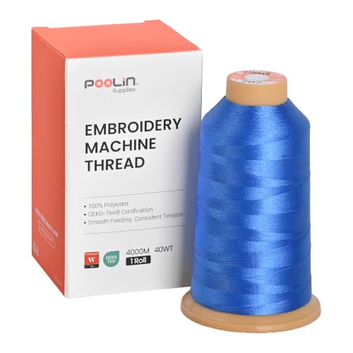 Image of Poolin Polyester Machine Embroidery Thread 4000M 40WT Cornflower Blue 0707 | Smooth Feeding with Stable Tension for Clean, Consistent Stitching on Home and Commercial Embroidery Machines