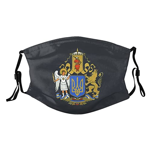 Coat of Arms Ukraine Mask Protect Respiratory System Breathe with Peace of Mind Black