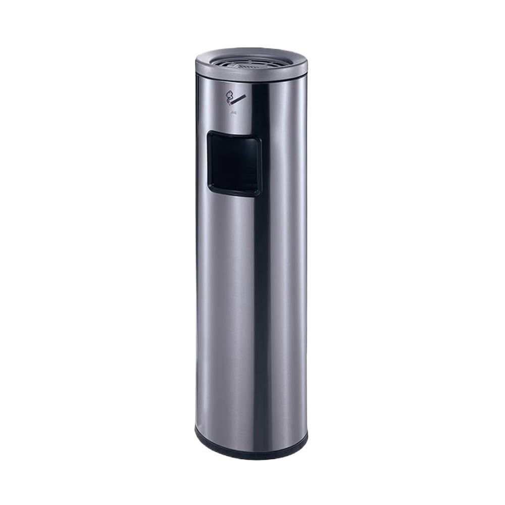 OWOHYG Ashtray Trash Can Outdoor Commercial Districts Stainless Steel Trash Can, Smoking Area Standing Cigarette Cylinder Outdoor Ashtrays For Cigarettes.