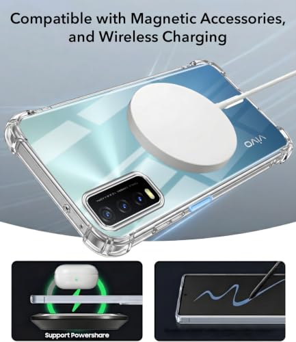 Image of Jkobi Shockproof Crystal-Clear Back Cover for Vivo Y20 | Y20i (Magsafe Wireless Support | Drop & Camera Protection | Hard Polycarbonate)