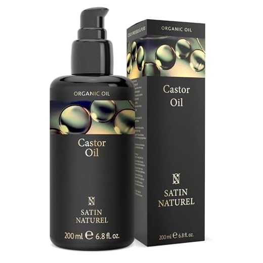 Rizinusöl BIO Kaltgepresst 200ml - Reines Castor Oil für Haare, Augenbrauen Rizinusöl Wimpern – 200ml – Vegan - Lichtschutz Glas-Flasche – Reichhaltiges Haaröl von Satin Naturel – Hair Oil