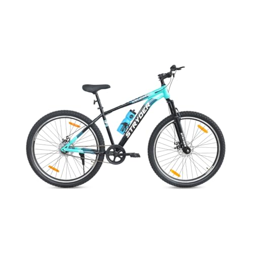 Image of Stryder 29T Krueger Mountain Cycle for Men & Women with Front Suspension and Dual Disc Brake | Single Speed Cycle - Ideal for 12+ Years (Frame: 18 Inches) (Black::Teal Green)