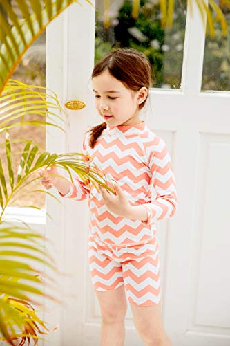 Image of VAENAIT BABY Girls Rash Guard Swimsuit UPF 50+ Long Sleeve Toddler Bathing Suit Ribbon Stawberry Floral Fruit for 2~8Years