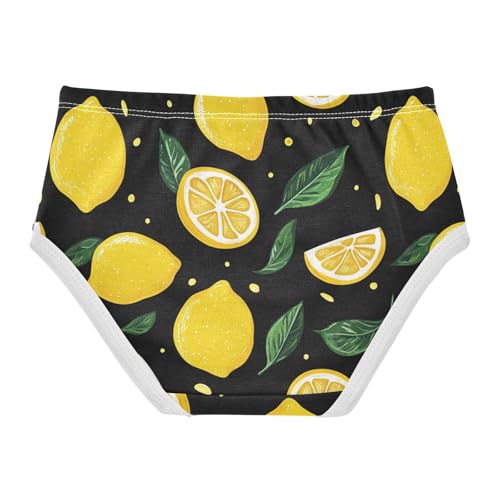 Wusikd Lemons Girls' Underwear Cotton Yellow Green Girls Briefs Soft Toddler Underwear 2T2