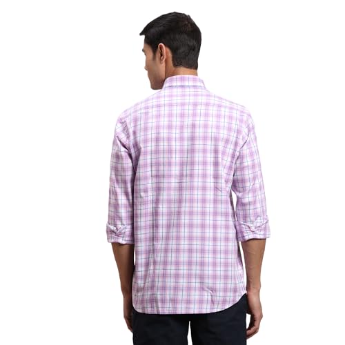 Image of Colorplus Men's Regular Fit Pure Cotton Checks Pattern Plain Collar Full Sleeve Casual Shirt