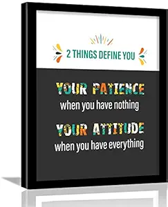 Kotart - Your Attitude Motivational Quote Framed Poster for Room Home and Office Wall Decor - Inspirational Quotes Wall Poster for Bedroom Living Room Decoration (11x14 inch, Framed) (Multi)