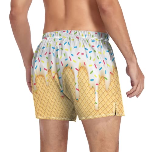 Image of Men's Boxer Shorts Cotton Loose Underwear with Button Fly