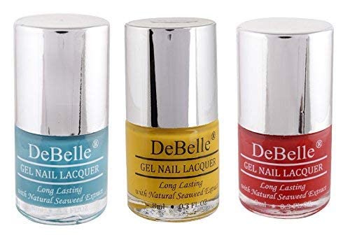 DeBelle Gel Nail Polishes Combo of 3, Turquoise Blue(Royale Cocktail),Yellow(Caramelo Yellow),Red(French Affair),24 ml(8 ml Each)-image-13