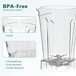 OMMO Blender 1800W, Professional High Speed Countertop Blender with Durable Stainless Steel Blades, 60oz BPA Free Blender for Shakes and Smoothies, Nuts, Ice and Fruits, Dishwasher Safe - Image 5