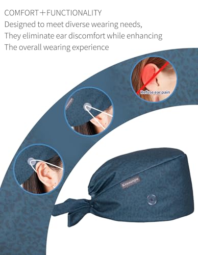 Image of Kousenpu Scrub Caps for Men, Adjustable Surgical Cap, Breathable Medical Hat for Doctors, Nurses & Healthcare Professionals