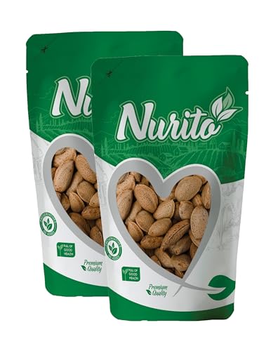 Image of Nurito Kagazi Badam 400 Grams (200 Grams X 2) - Thin Shell Almonds | Packed with Protein, Fiber, and Vitamins | Badam with Shell - Easy to Crack, Supports Brain Health and Boosts Energy - Great Snack Option for Office, School, or Fitness Enthusiasts