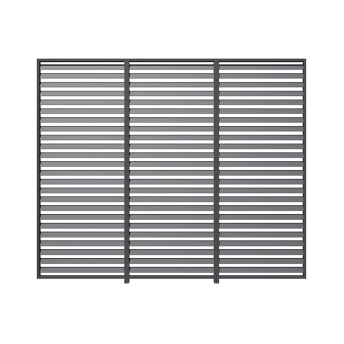 PRIMEYARD Pared de Lamas de 3 Piezas en Aluminio - Panel estático en Gris para Pergola Premium