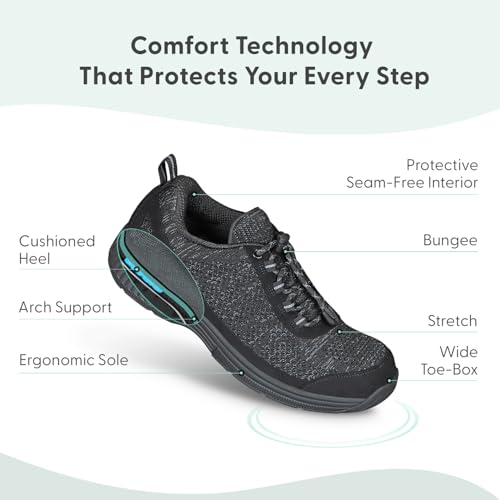 Orthofeet Men's Orthopedic Knit Lava No Tie Sneakers3