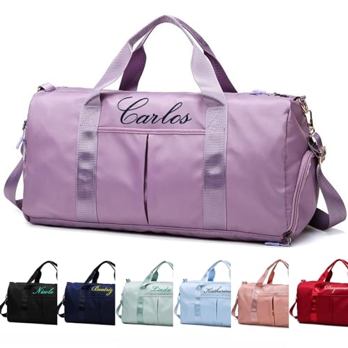 Bolsa de Deporte Bordada con Nombre y Logotipo, Bolsa de Viaje, Bolsa de Baile, Bolsa de Fin de Semana, Bolsa de Viaje para Mujeres y niñas