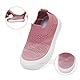 LACOFIA Baby Mädchen Lauflernschuhe Kleinkind Barfußschuhe Atmungsaktive Babyschuhe mit rutschfeste Gummisohle Rosa 20/21