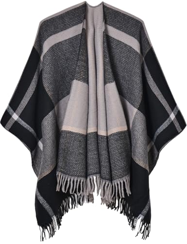 AONTUS Shawls Wraps Poncho Cardigan Cape Knitted Cover Ups Vintage Scarfs Sweater for Womens