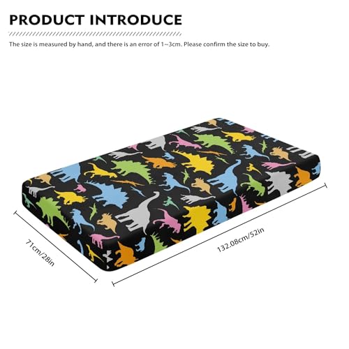 Image of Colorful Dinosaur Baby Crib Sheets Fitted Crib Sheets Kid Crib Fitted Sheets Crib Cover Single Pack 28 inchx52 inch for Boys Girls