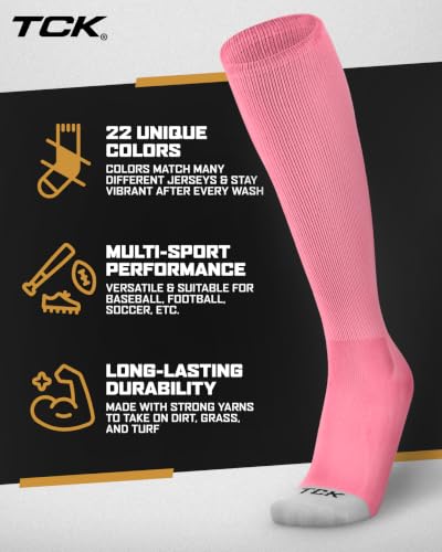 Image of Prosport Baseball Socks & Softball Socks, Kids & Adult Knee High Tube Sock