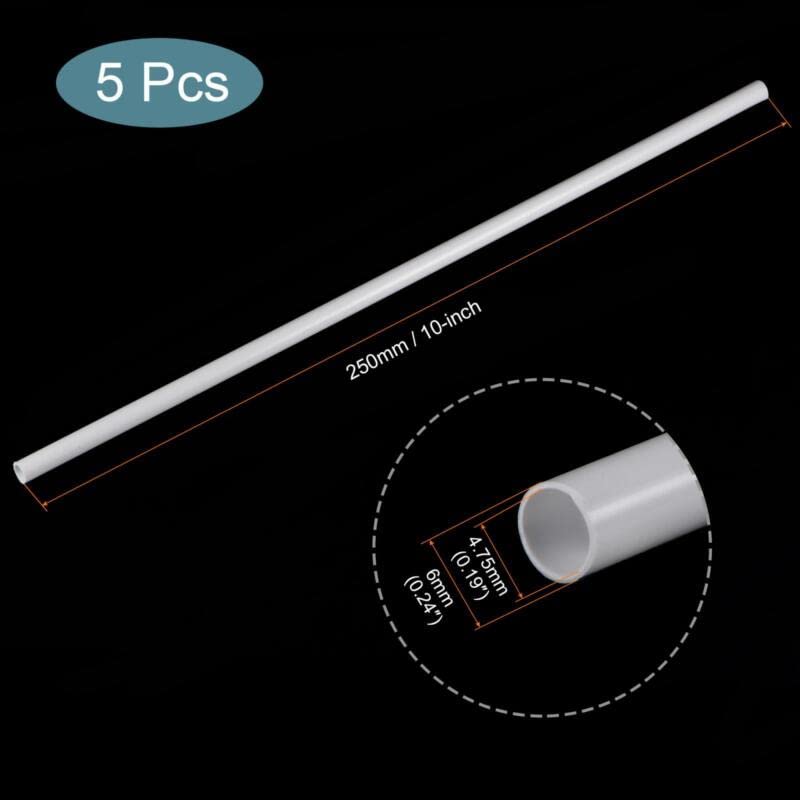 Tool parts 5pcs Plastic Model Tube ABS Round Tube 4.7mmx6mmx250mm for Model Making