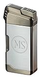 Personalized Visol Epirus Soft Flame Pipe Lighter with Free 2 Initial Engraving (Silver)