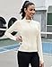 Rapbin Workout Jackets for Women Full Zip Up Cropped Athletic Long Sleeve Lightweight Slim Fit Running Tops with Pockets