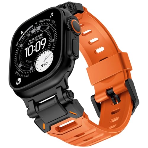 Image of KADES Rugged TPU Sport Band for Apple Watch Ultra 3 /2 /1 49mm, Metal Connectors for Apple Watch Series 11 /10 /SE3 46mm Series 9 /8 /SE2 /7 /6 /SE /5 /4 /3 /2 /1 45mm /44mm /42mm