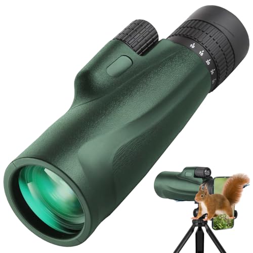 Monocular Telescope 80 x 100 High Powered Monoculars for Adults with Tripod, Monocular for Smartphone Suitable for Bird Watching Larger Vision Monoculars for Adults with BAK4 Prism & FMC Lens Green