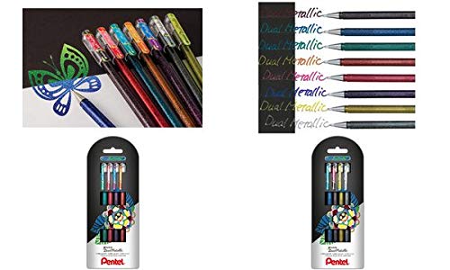 Dual Metallic 4 Set Glitter Gel Pens